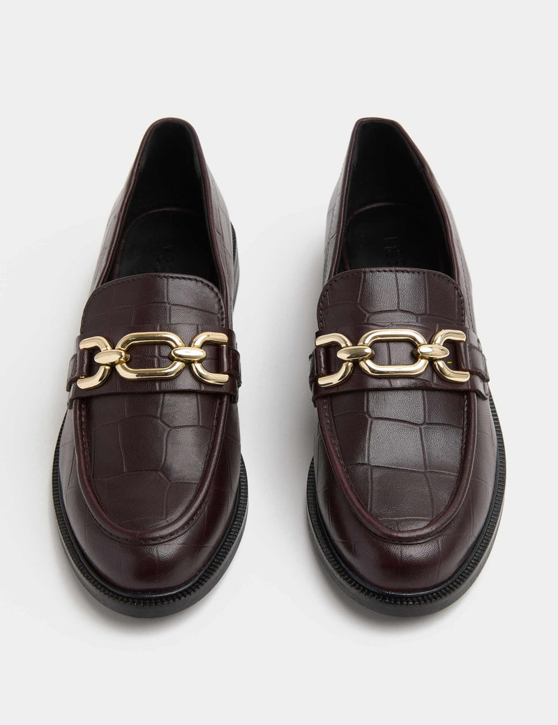 M&S leather croc trim women's flat loafers size 4, UK version