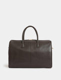 Soft Leather Holdall with Vintage Detailing and Adjustable Strap