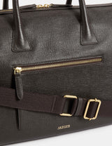 Soft Leather Holdall with Vintage Detailing and Adjustable Strap