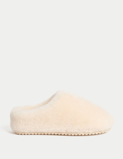 M&S Leather Shearling Mule Slippers