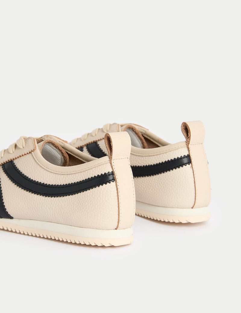M&S leather stripe trainers with contrast stripe, UK version