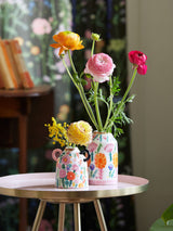 Lucy Tiffney Set of 2 Floral Ceramic Mini Vases