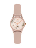 Radley Cobweb Pink Ladies Silicone Strap Floral Dog Dial Watch, imported from the UK