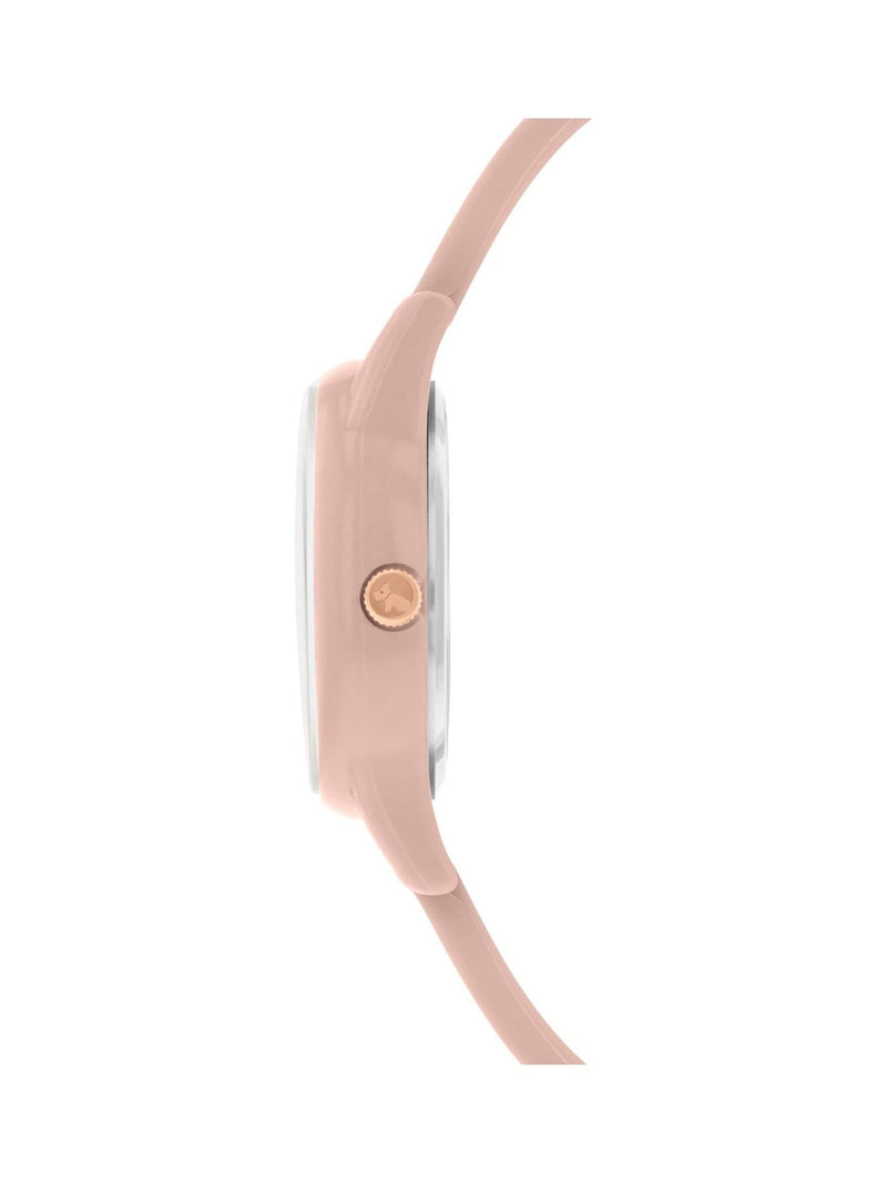 Radley Cobweb Pink Ladies Silicone Strap Floral Dog Dial Watch, imported from the UK