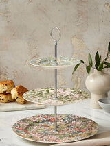 Morris & Co. Pink Strawberry Thief 3-Tier Porcelain Cake Stand