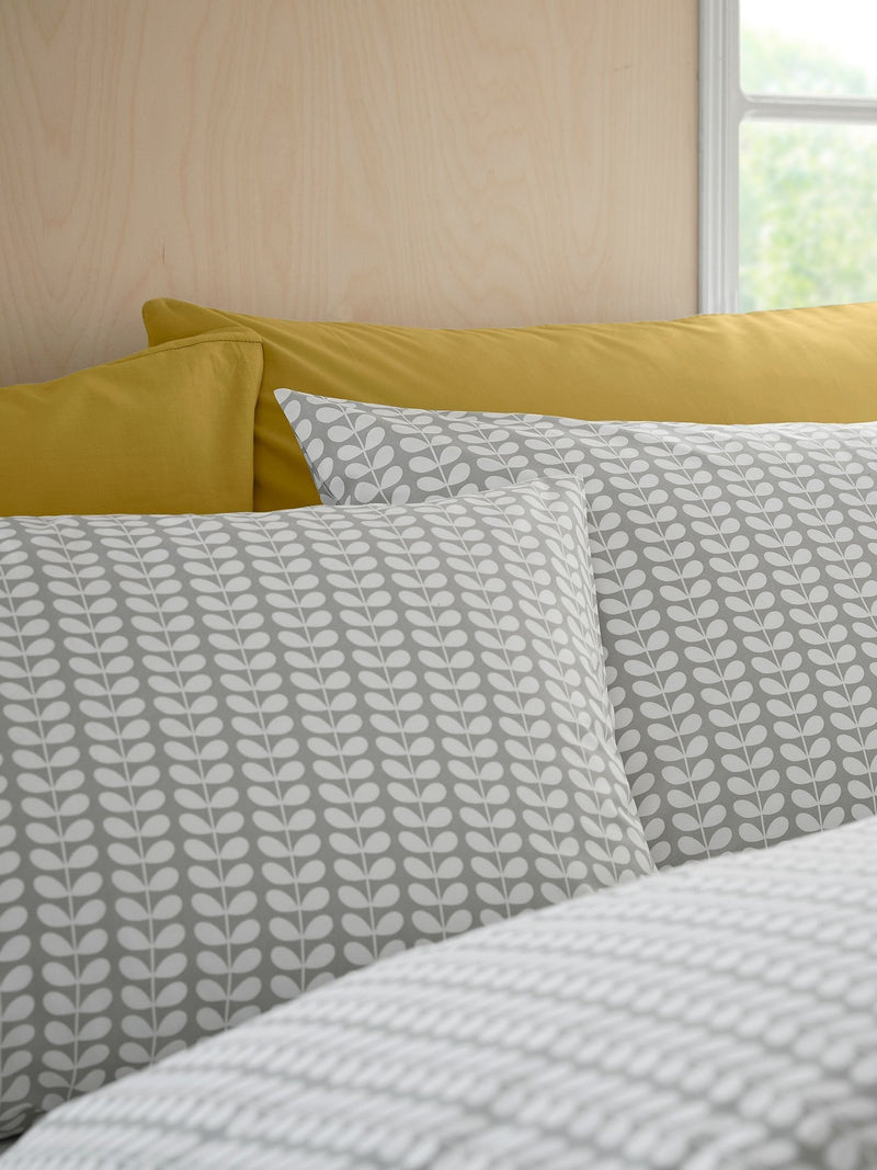 Orla Kiely light cool grey Tiny Stem duvet cover, imported from the UK