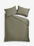 Green olive duvet cover and pillowcase set, UK version