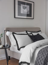 White/Black Cotton Rich Oxford Duvet Cover and Pillowcase Set