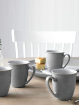 Denby Light Grey Elements Coffee Mugs Set of 4, 330ml