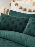 Furn Pine Green Tufted Tree Festive Duvet Cover and Pillowcase Set - British product
