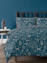 Copenhagen Home Blue Fable Christmas Duvet Cover and Pillowcase Set