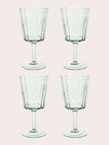 Laura Ashley Set of 4 Green Red Wine Glasses