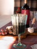 Laura Ashley Set of 4 Green Red Wine Glasses
