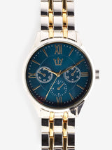 Gold and Silver Two-Toned Metal Bracelet Men's Watch