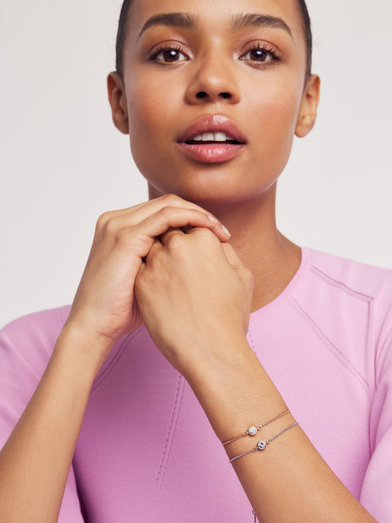 Ted Baker crystal drawstring bracelet rose gold tone 21cm (British brand)