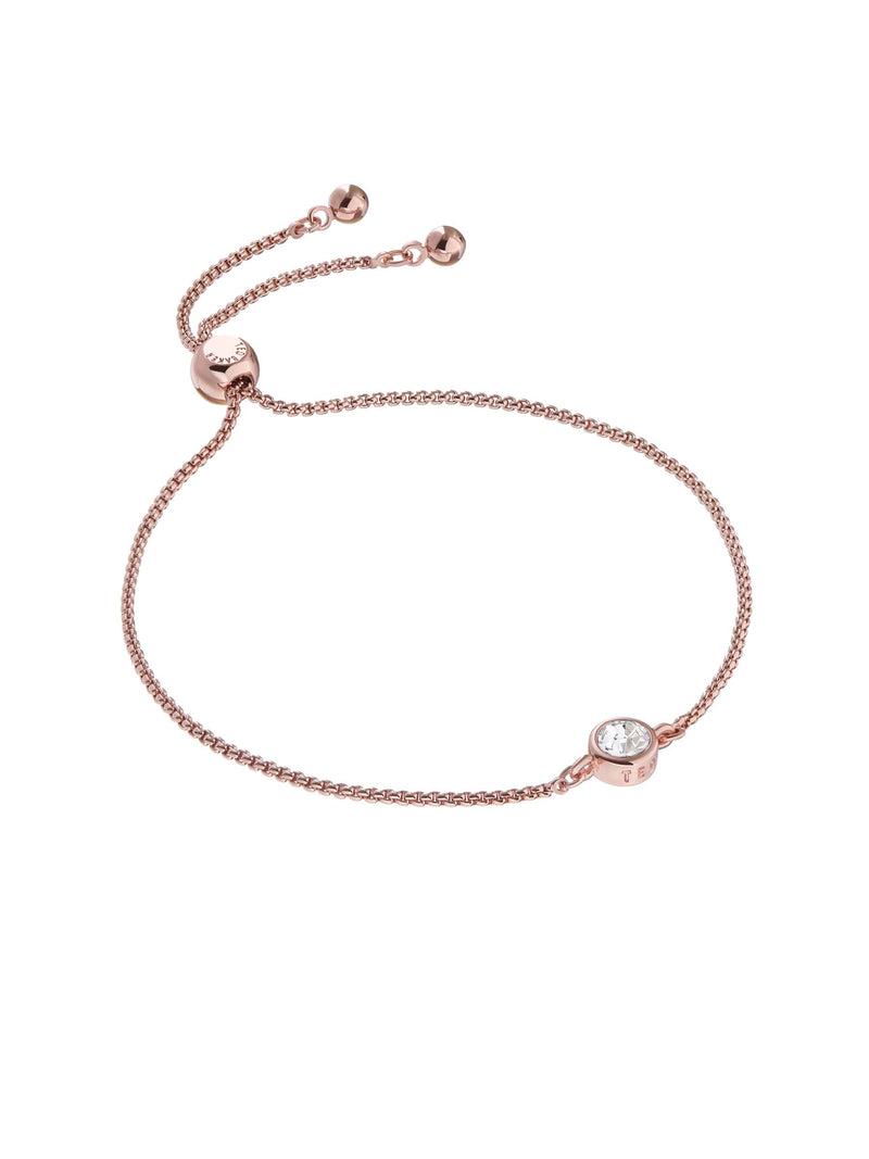 Ted Baker crystal drawstring bracelet rose gold tone 21cm (British brand)