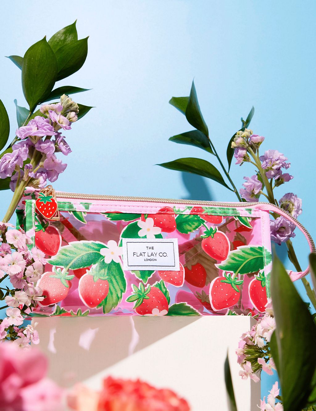 The Flat Lay Co. Jelly Open Flat Box Bag in Summer Strawberries GOODS M&S