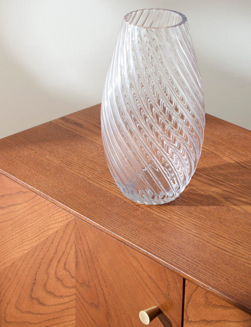 Medium textured teardrop glass vase, imported from the UK
