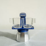 Gemini Express Moka Pot Dark Blue Coffee Maker