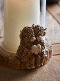 Natural Hamish The Highland Cow Hurricane Candle Holder