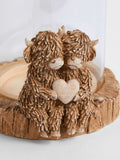 Natural Hamish The Highland Cow Hurricane Candle Holder