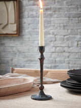 French Connection Grey Patina Metal Taper Candle Holder 25.5cm Height