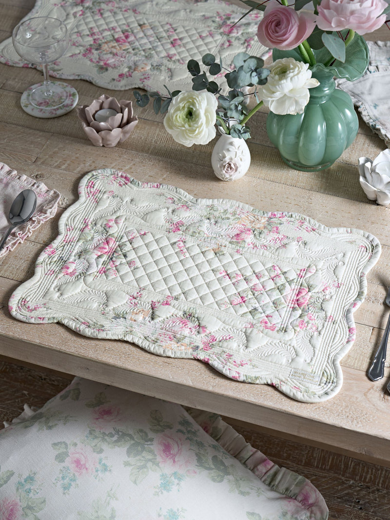 Shabby Chic floral placemats pink blue set of 2 (British brand)