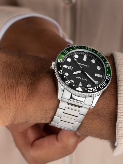 Sekonda Sølvklokke Rustfritt stål armbånd datovisning 43mm