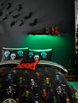 Bedlam Black Dancing Skeletons Glow in the Dark Duvet Cover Set