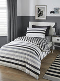Bedlam Grey Beckett Stripe Duvet Cover Set - British product