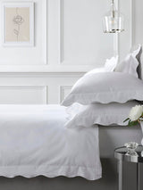 Appletree White Scallop Edge 200 Thread Count 100% Cotton Duvet Cover Set