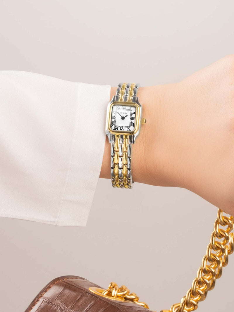 Sekonda Gold Tone Monica Two Tone Bracelet Watch (British brand)