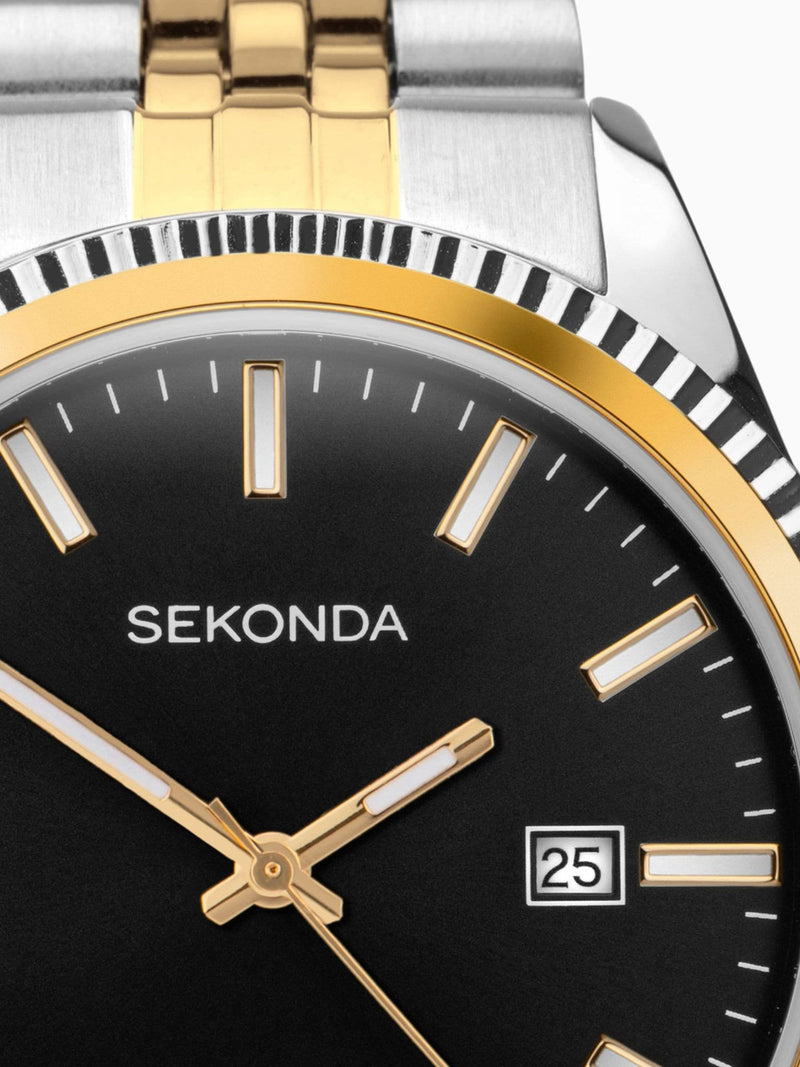 Sekonda Black Two Tone Watch 40mm (British brand)