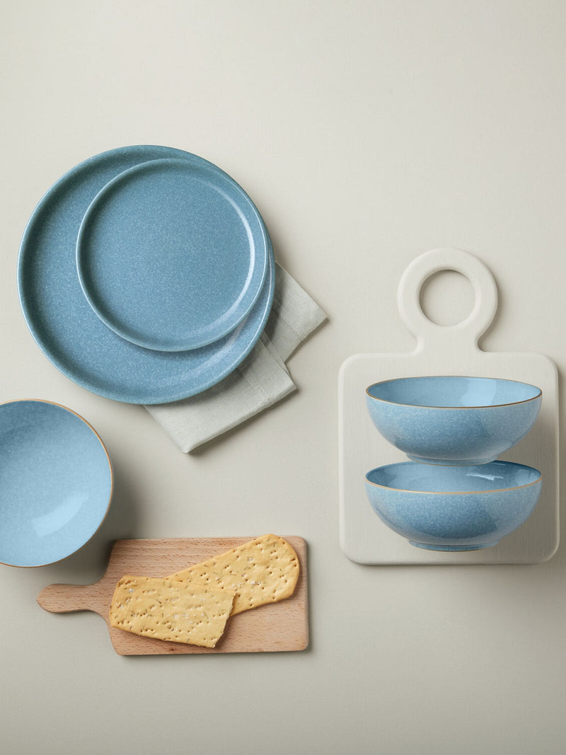 Denby Blue Elements Coupe 12 piece dinnerware set - British product