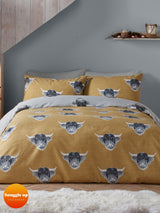 Fusion Yellow Highland Cow Brushed Duvet Cover Set