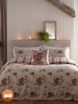 Dreams & Drapes Red Supersoft 100% Brushed Cotton Hanson Highland Cow Duvet Cover Set