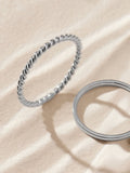 Stainless steel delicate rings silver tone set of 2 (British brand)