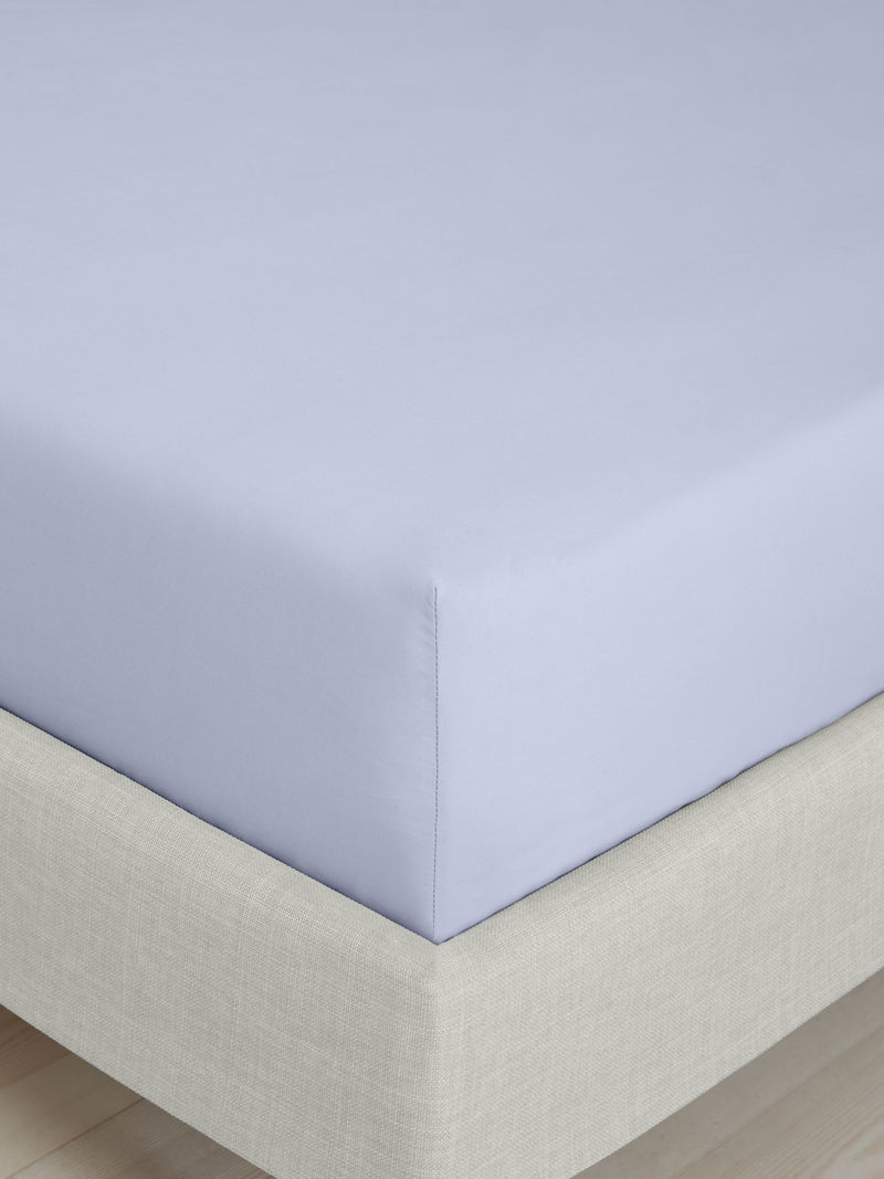Bianca Lavender 200 thread count cotton percale fitted sheet - British product