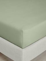 Bianca Sage Green 200 Thread Count 100% Cotton Percale Extra Deep Fitted Bed Sheet