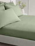 Bianca sage green fitted bed sheet - British product