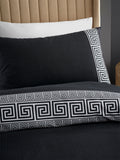Catherine Lansfield Black Artemis Greek Key Reversible Duvet Cover Set - British product