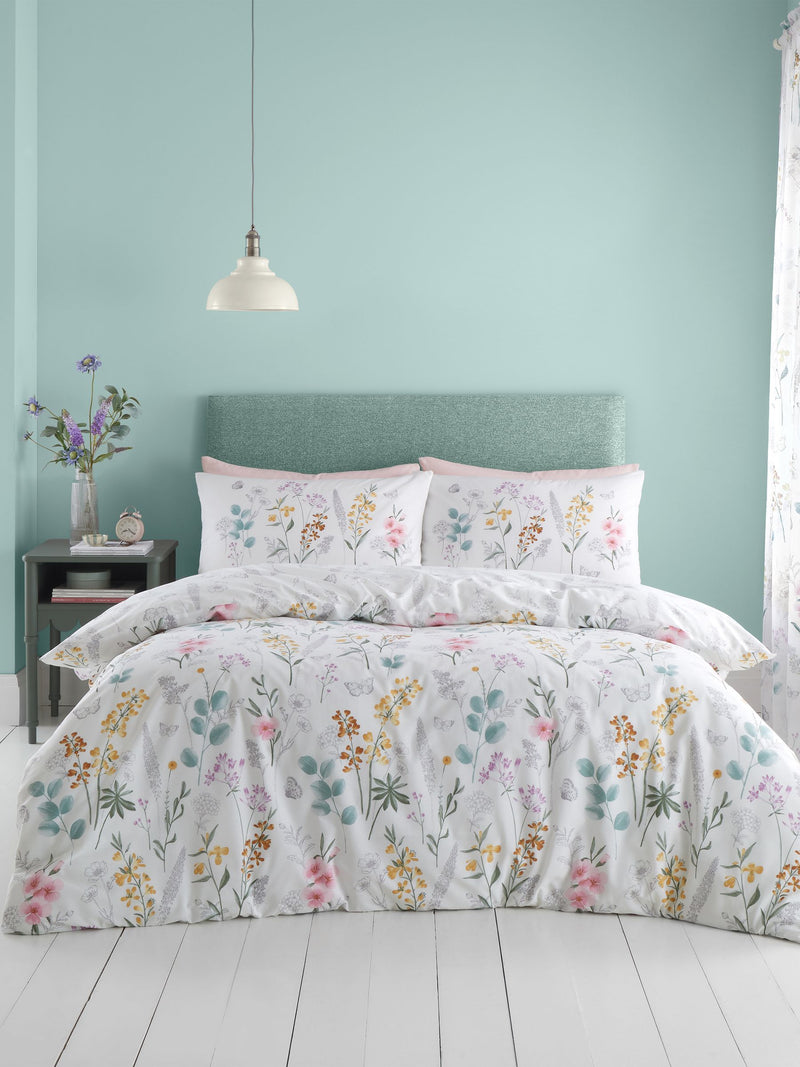 Catherine Lansfield floral reversible duvet cover set - British product