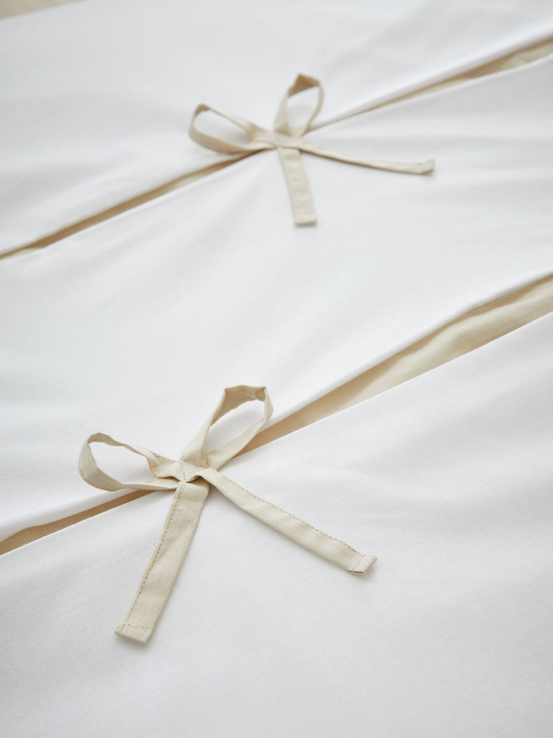 Catherine Lansfield White Milo Bow duvet cover set - British product
