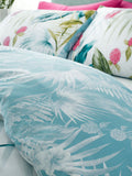Catherine Lansfield green Aruba tropical floral reversible duvet cover set - British product