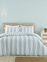Catherine Lansfield Seafoam Cove Stripe Reversible Duvet Cover Set