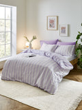 Sassy B Lilac Stripe Tease duvet cover and pillowcase set (British brand)