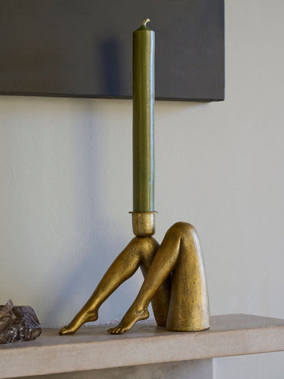 Rockett St George Gold Leg Taper Candle Holder