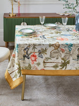 Clarke & Clarke Tropical Green/Natural Florence Cotton Table Cloth