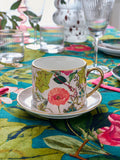 Clarke & Clarke Passiflora cup and saucer set - British product