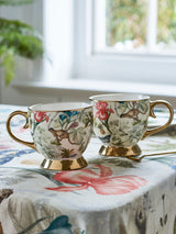 Clarke & Clarke Set of 2 Tropical Green/Natural Florence Footed Mugs